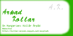 arpad kollar business card